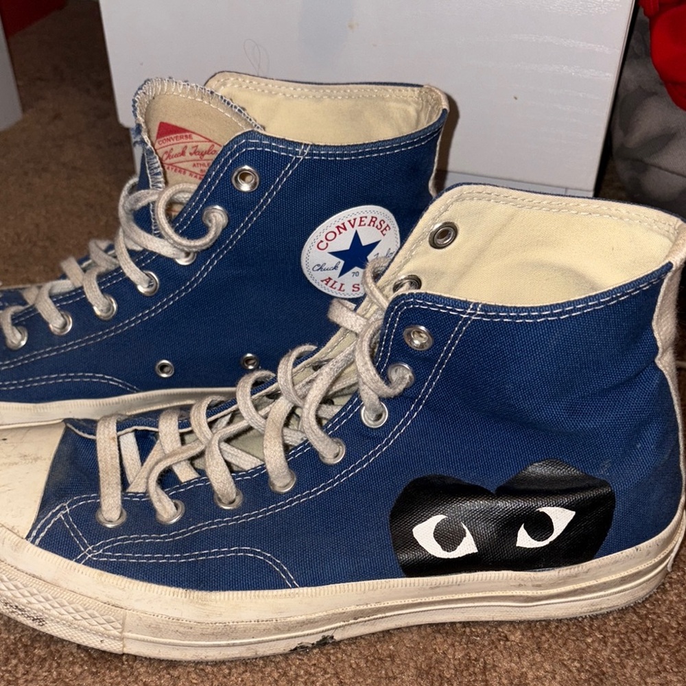 Converse Blue and White High-Top Sneakers